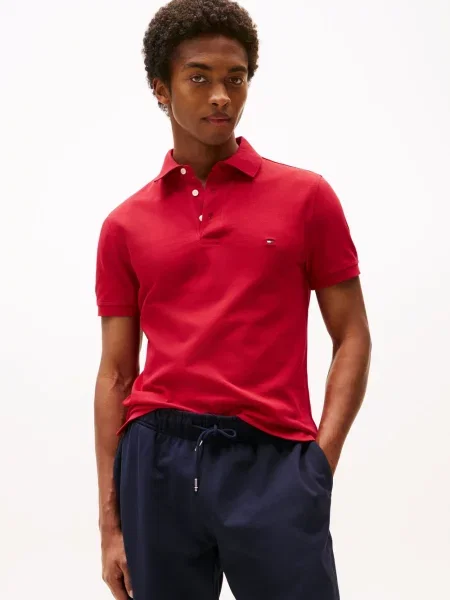 Tommy Hilfiger polo wzorzysty czerwony