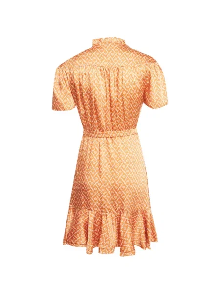 Rochie mini Sandro cu volane portocaliu