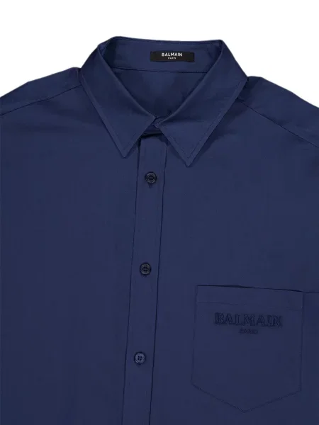 Cămașă Balmain cu broderie albastru