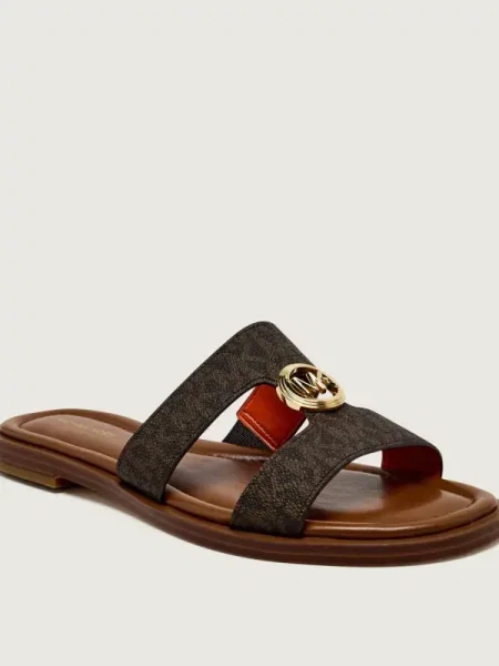 Michael Kors Șlapi ERIN FLAT maro