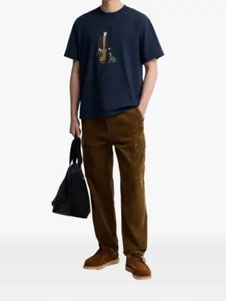 Tricou Barbour International cu imagine albastru