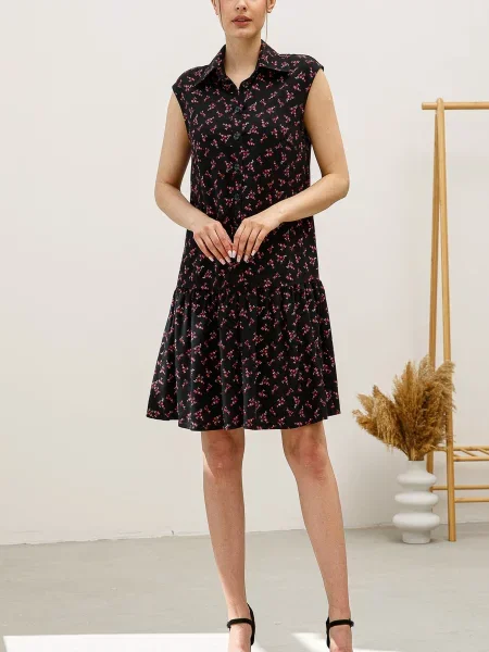 Сукня міні RiMari віскоза/модал чорний