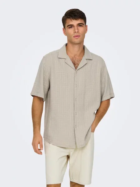 Only & Sons Cămașă ONSLATHAM' gri