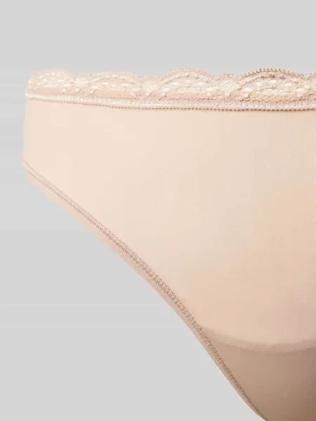 Stringi obszyte koronką Calvin Klein Underwear beżowe