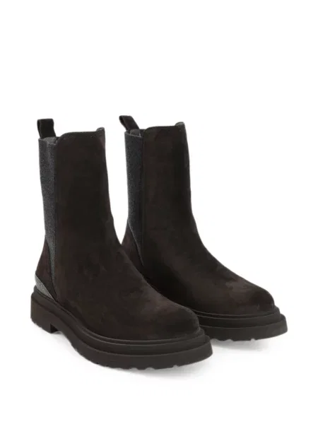 Botine Brunello Cucinelli din piele de căprioară maro