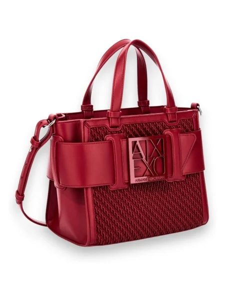 Shopper kabelka Armani Exchange z ekologickej kože červená