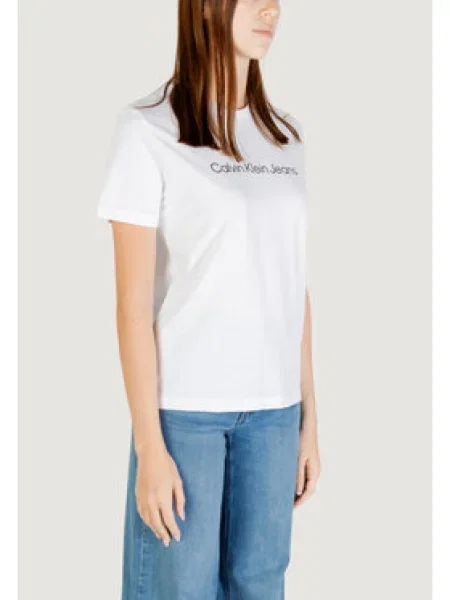 Calvin Klein Jeans Marškinėliai A- Inst. Logo Classic Regular Fit balta