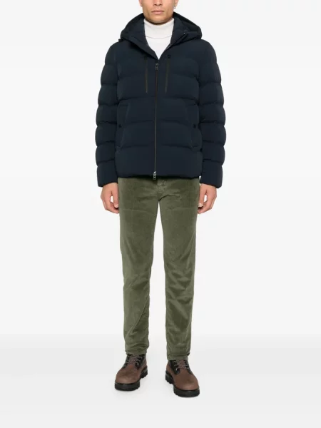Geacă Woolrich cu glugă albastru