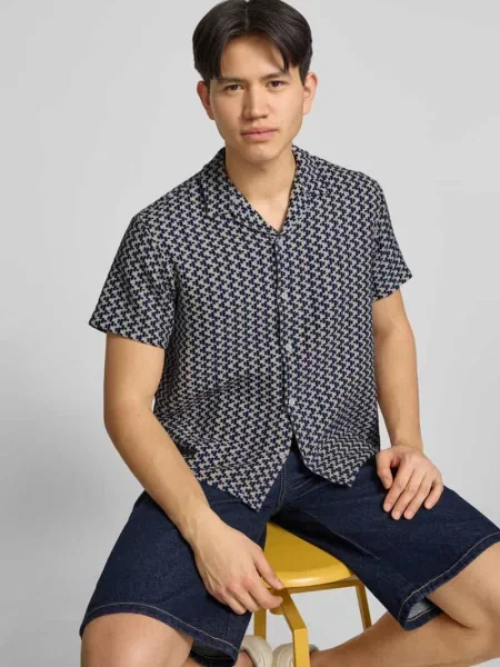 Koszula casualowa o kroju regular fit we wzorze na całej powierzchni model MONTAUK' Jack & Jones
