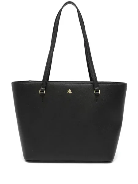 Geanta de piele Lauren Ralph Lauren din piele negru