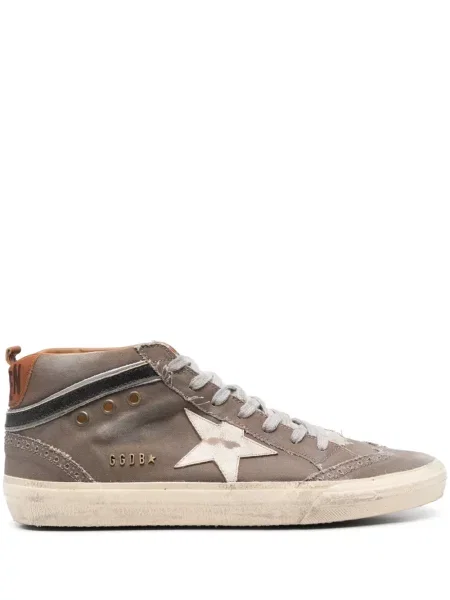 Sneakerși Golden Goose Mid Star zdrențuiți auriu