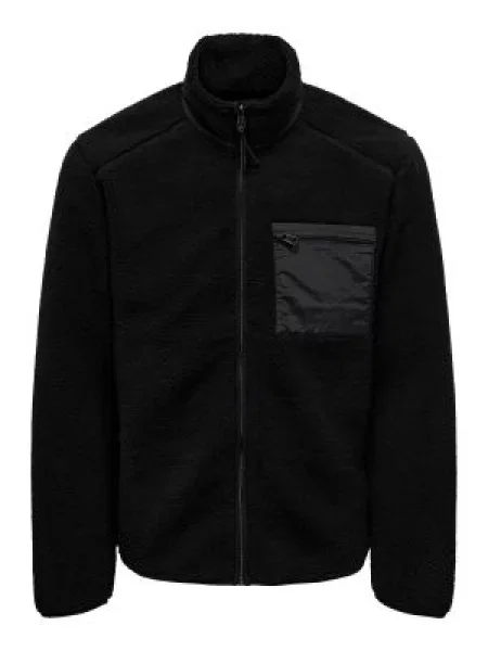 Only & Sons Jachetă fleece ONSDallas' negru