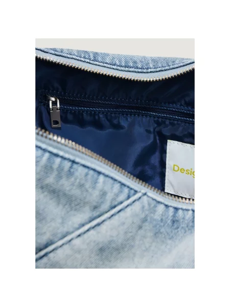 Geanta crossbody Desigual cu autograf albastru