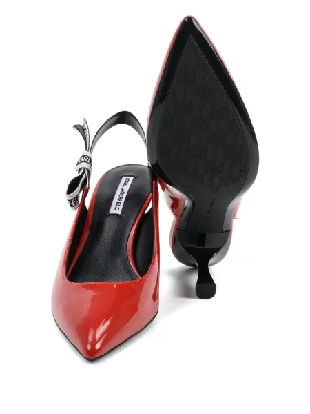 Pantofi cu toc Karl Lagerfeld slingback roșu