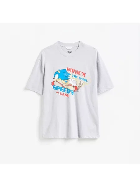Reserved Oversized tričko Sonic světle šedá