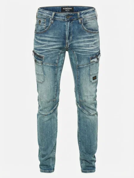 KOROSHI Jeans deschis albastru