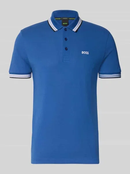 Koszulka polo o kroju regular fit z wyhaftowanym logo model ‘Paddy’ Boss niebieska