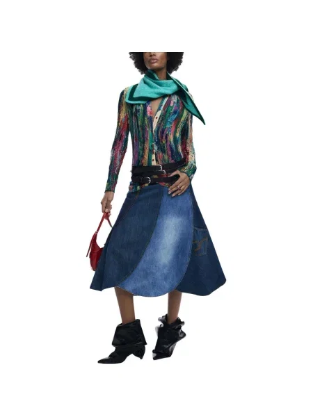 Fustă din denim Desigual negru