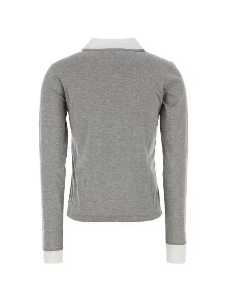 Gulerat lung tricou Miu Miu gri