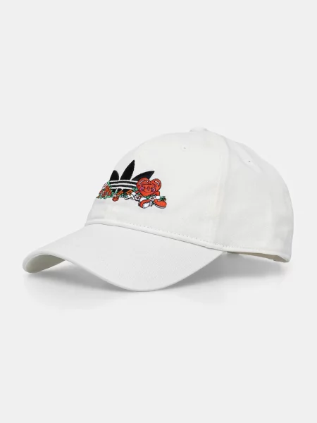 Шапка с козирка adidas Originals Nelson с апликация бяло