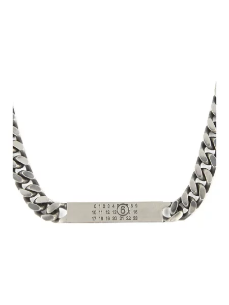 Naszyjnik Mm6 Maison Margiela z logo szary