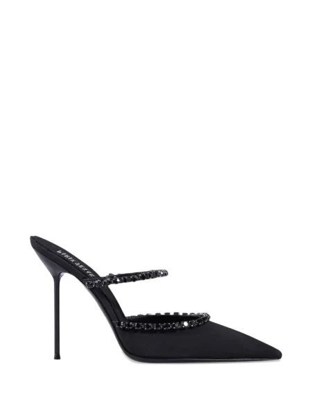 Papuci tip mules Paris Texas de cristal negru