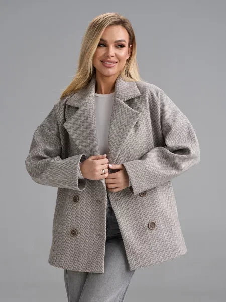 Пальто ISSA Plus кашемір сірий