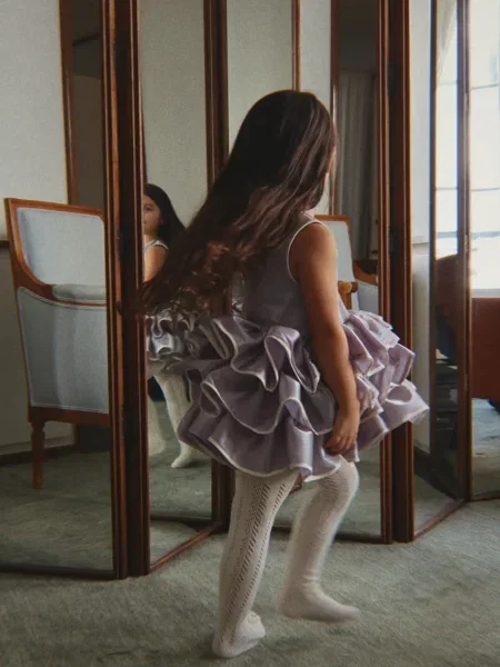 Konges Sløjd ruha FIA FRILL DRESS GRS kék