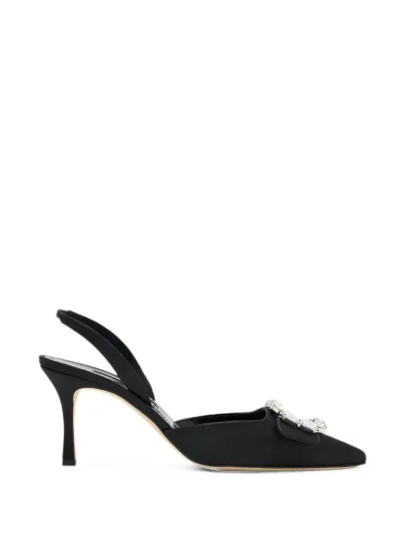 Pantofi cu toc Manolo Blahnik cu cataramă slingback negru