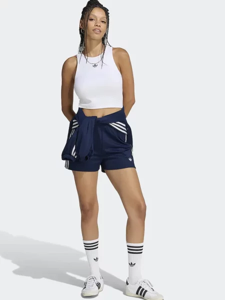 Adidas Originals szorty dresowe z bawełną Lace Injection granatowe
