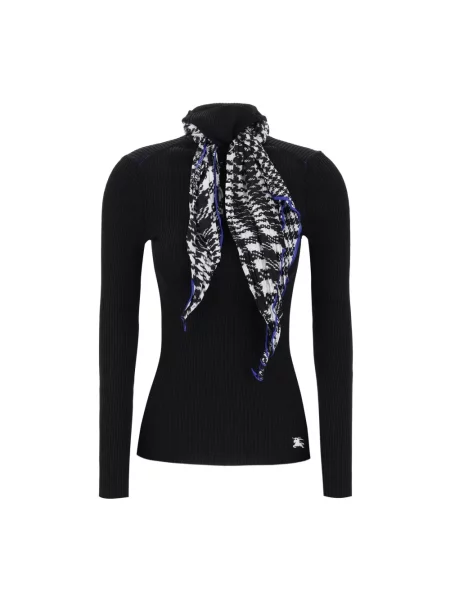 Sweter Burberry z długim rękawem czarny