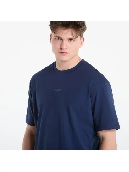 Тениска GUESS Giano Cn Ss T-Shirt Silk Blue XL синьо