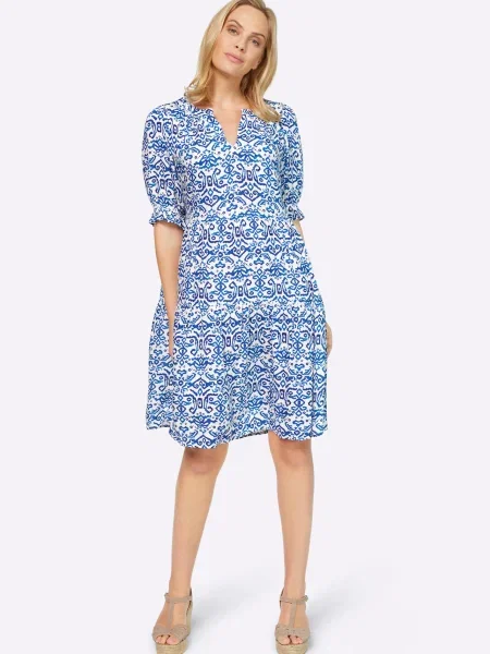 Heine Rochie albastru regal alb