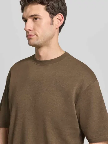 Koszulka o kroju oversized z mieszanki bawełny Model LOOSEOSCAR' Selected Homme