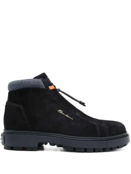 Botine Santoni din piele de căprioară albastru