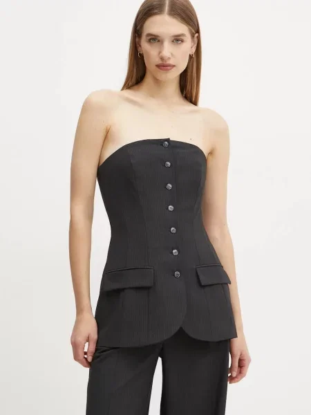 Herskind tricou din amestec de lana Jacqui modelator negru