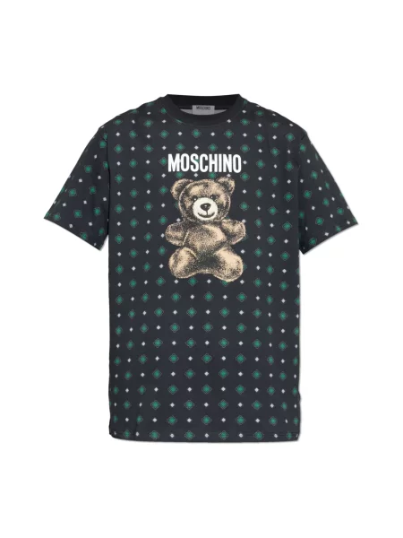 Koszulka Moschino z nadrukiem typu teddy czarna