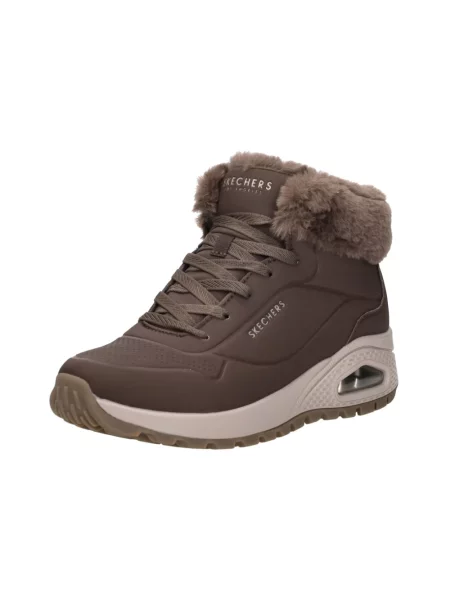 Botki Skechers skórzane brązowe
