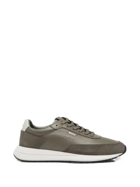 Δερμάτινα sneakers Boss γκρι
