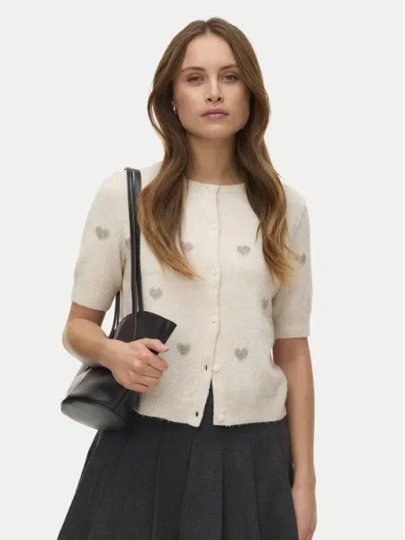 VERO MODA Geacă tricotată VMDOFFY / crem bej