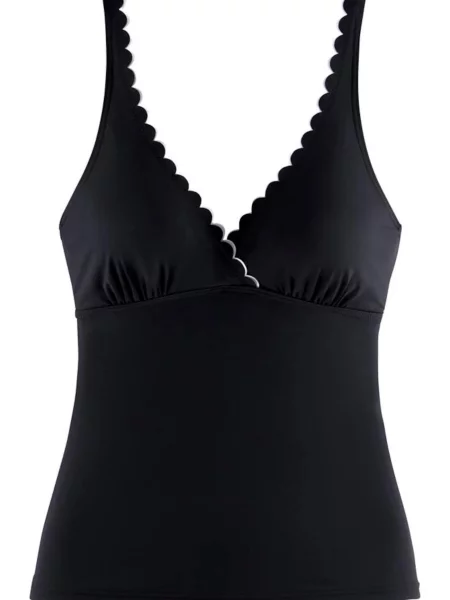 LASCANA Majica za kopanje brez rokavov črna