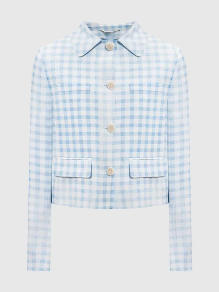 Жакет в клітинку Ermanno Scervino блакитний