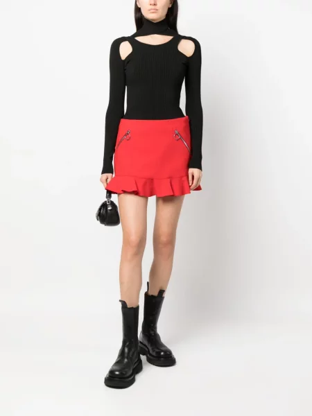 Spódnica Dsquared2 z falbankami czerwona