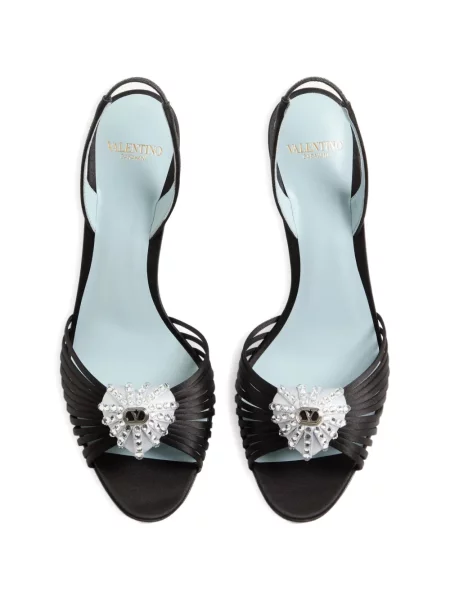 Sandale Valentino Garavani din satin negru