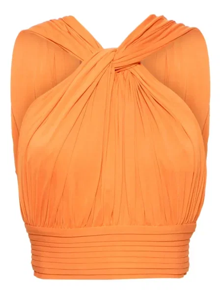 Top Herve L. Leroux o krotszym kroju pomarańczowy