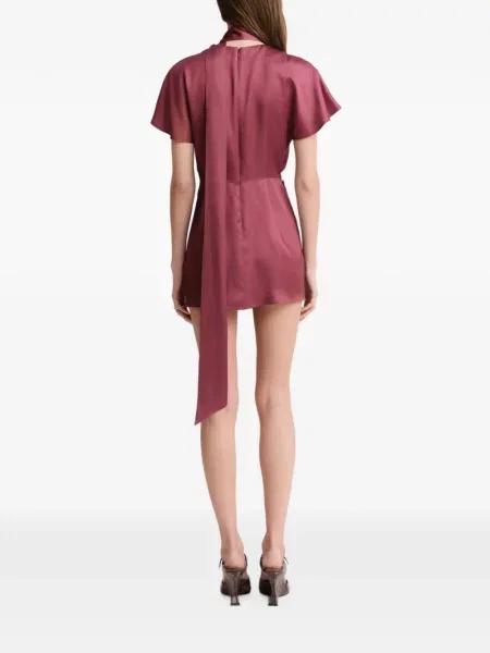 Rochie mini Matthew Bruch cu legături roz