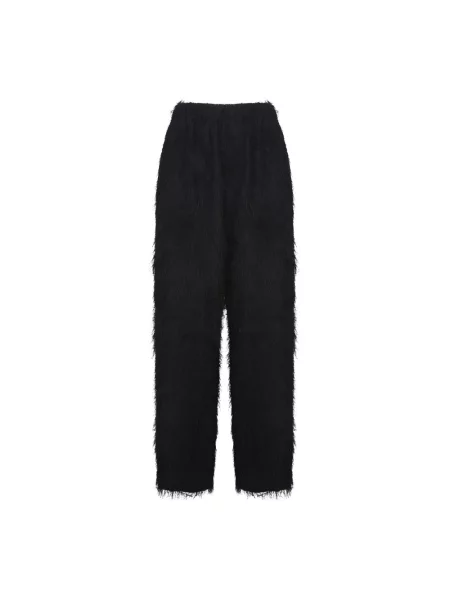 Spodnie dresowe The Frankie Shop z frędzli czarne