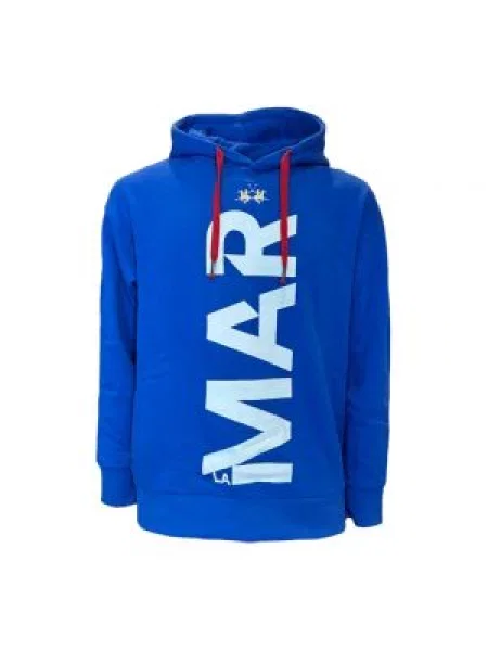 Bluza z kapturem La Martina polarowa niebieska