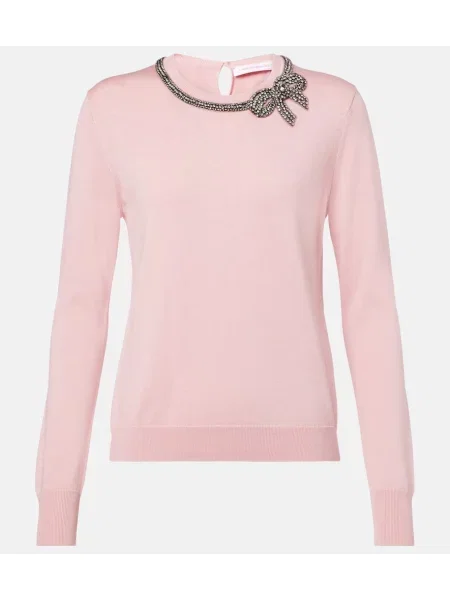 Pulover Carolina Herrera de mătase roz