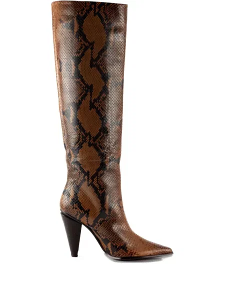 Botine Roberto Festa cu imagine cu model piele de șarpe maro